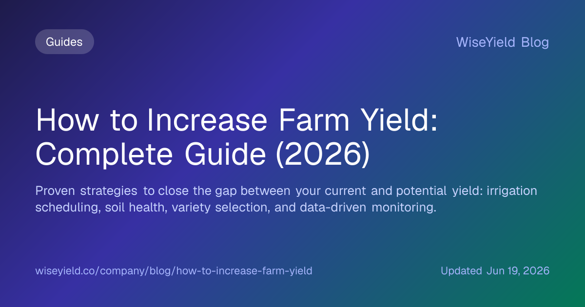 How to Increase Farm Yield: Proven Strategies (2026) | WiseYield